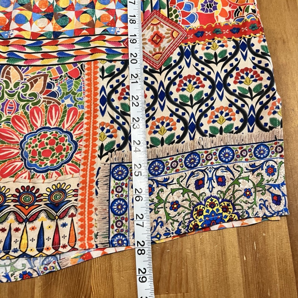 John Mark Top Medium Artsy Peasant Colorful Tunic Floral Embroidered Boho - Picture 13 of 15